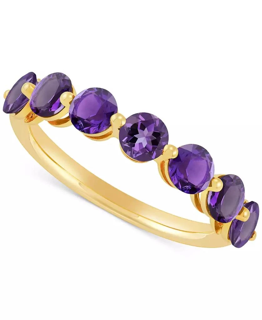 商品Macy's|Amethyst Seven Stone Ring (1-3/4 ct. t.w.) in 14k Gold-Plated Sterling Silver (Also in Garnet & Lab-Grown Blue Sapphire),价格¥375,第1张图片