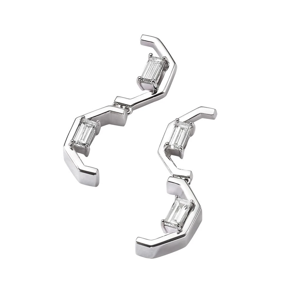 商品AME|Âme Angles 18K White Gold, Lab-Grown Diamond 0.96ct. tw. Double Drop Earrings,价格¥18810,第2张图片详细描述