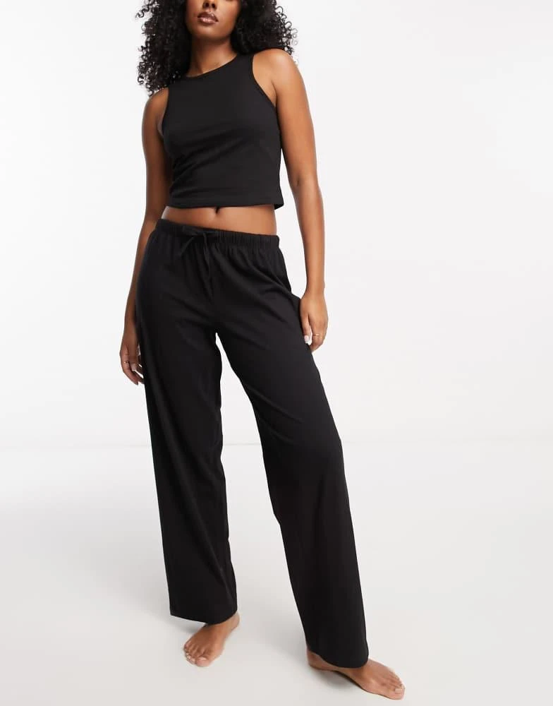商品ASOS|ASOS DESIGN mix & match cotton racer front pyjama vest in black,价格¥66,第4张图片详细描述