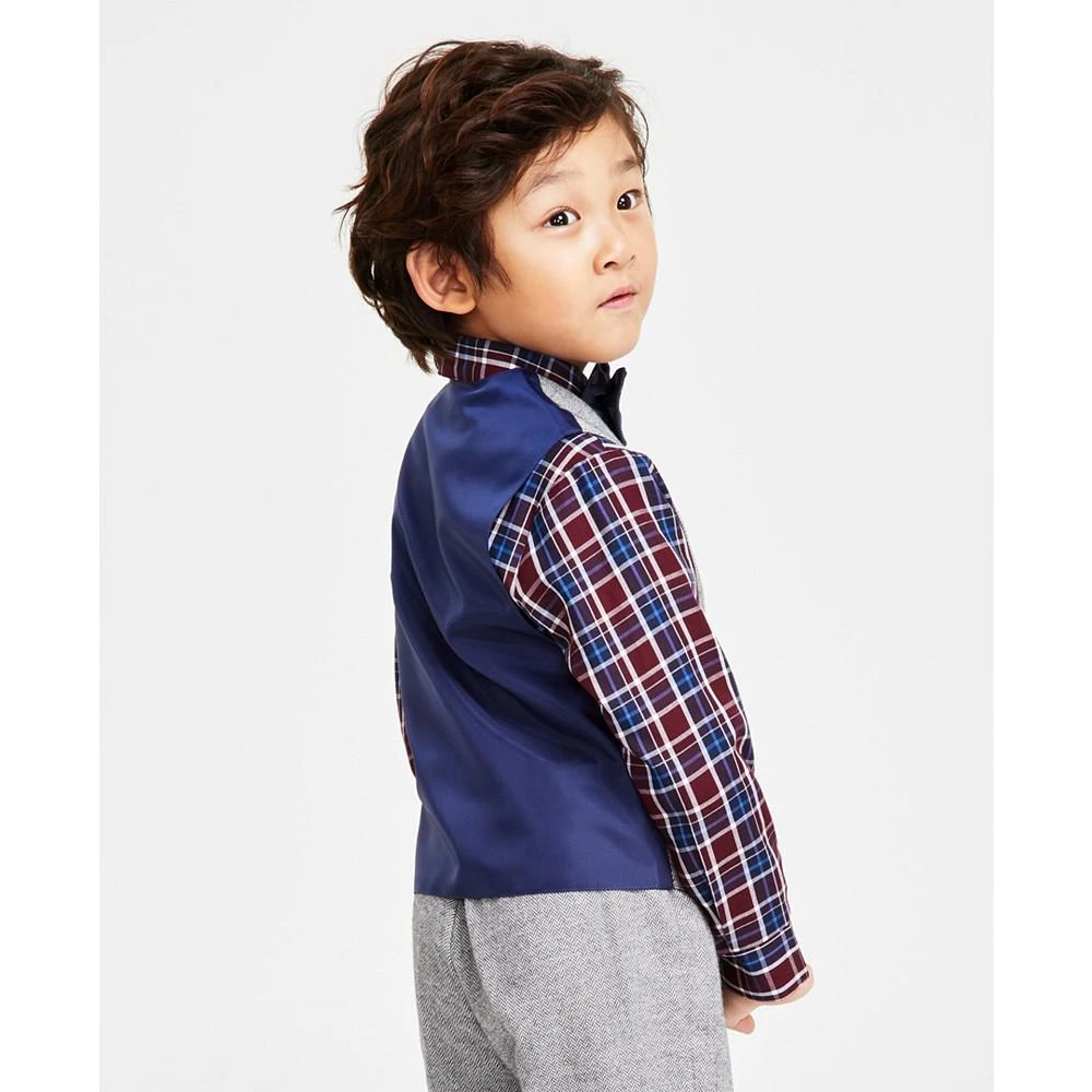 商品Nautica|Little Boys 4-Pc. Patterned Shirt, Brushed Herringbone Vest, Pants & Bow Tie Set,价格¥289,第3张图片详细描述