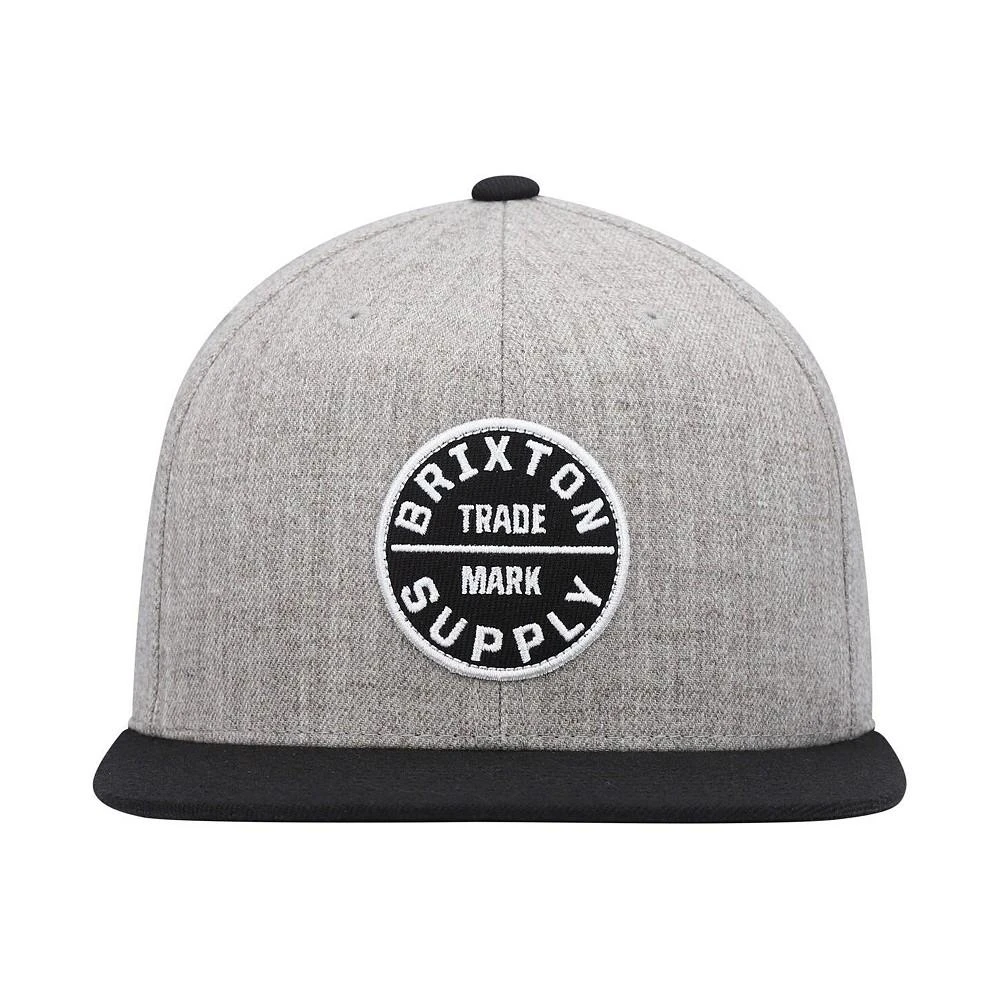 商品Brixton|Men's Heathered Gray, Black Oath III Snapback Hat,价格¥210,第2张图片详细描述