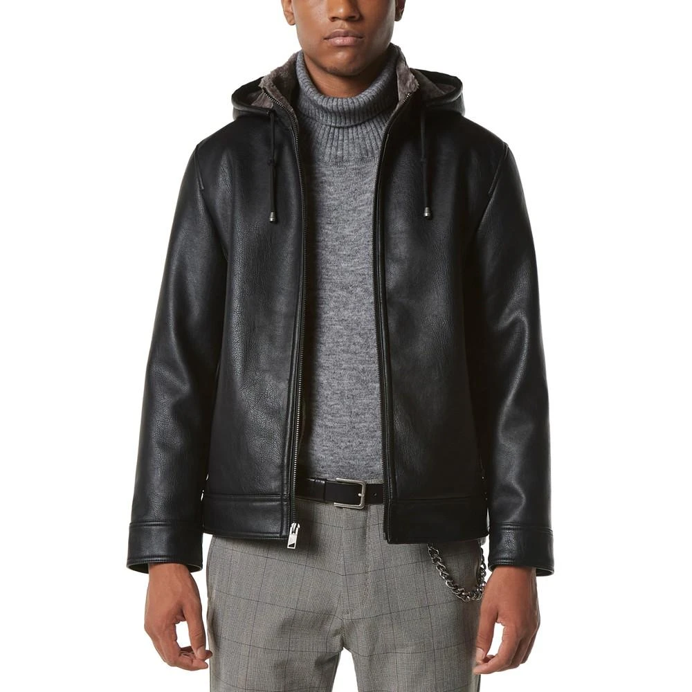 商品Marc New York by Andrew Marc|Men's Jutland Faux Leather Hooded Jacket,价格¥847,第1张图片