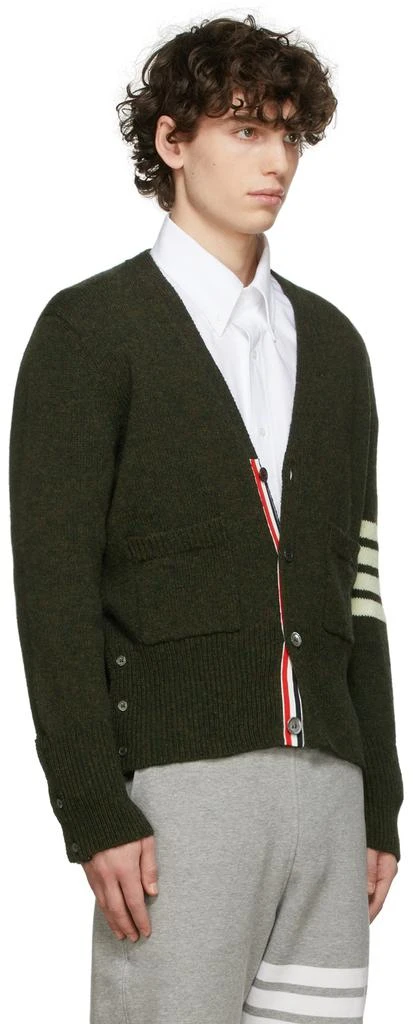 商品Thom Browne|Green Shetland Wool 4-Bar Classic Cardigan,价格¥4566,第2张图片详细描述