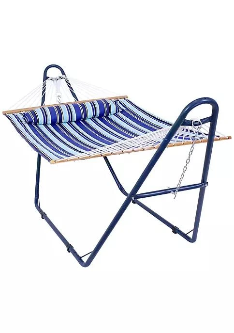 商品Sunnydaze Decor|Decor 2 Person Quilted Hammock With Universal Steel Blue Stand   Beach,价格¥1489,第2张图片详细描述