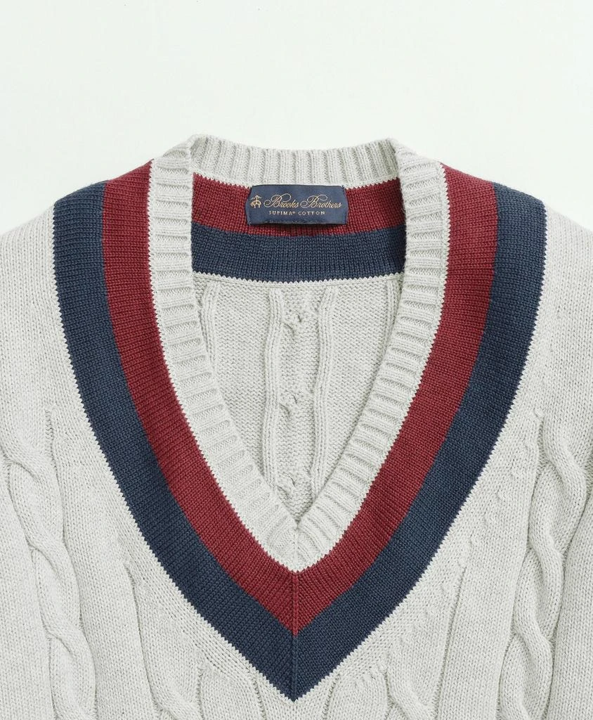 商品Brooks Brothers|Vintage-Inspired Tennis V-Neck Sweater in Supima® Cotton,价格¥853,第4张图片详细描述