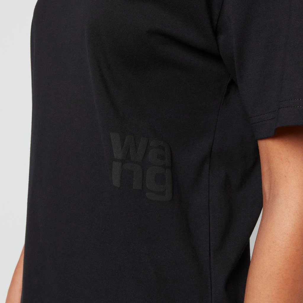 商品Alexander Wang|Alexanderwang.T Women's Foundation T-Shirt with Puff Logo & Bound Neck - Black,价格¥585,第4张图片详细描述