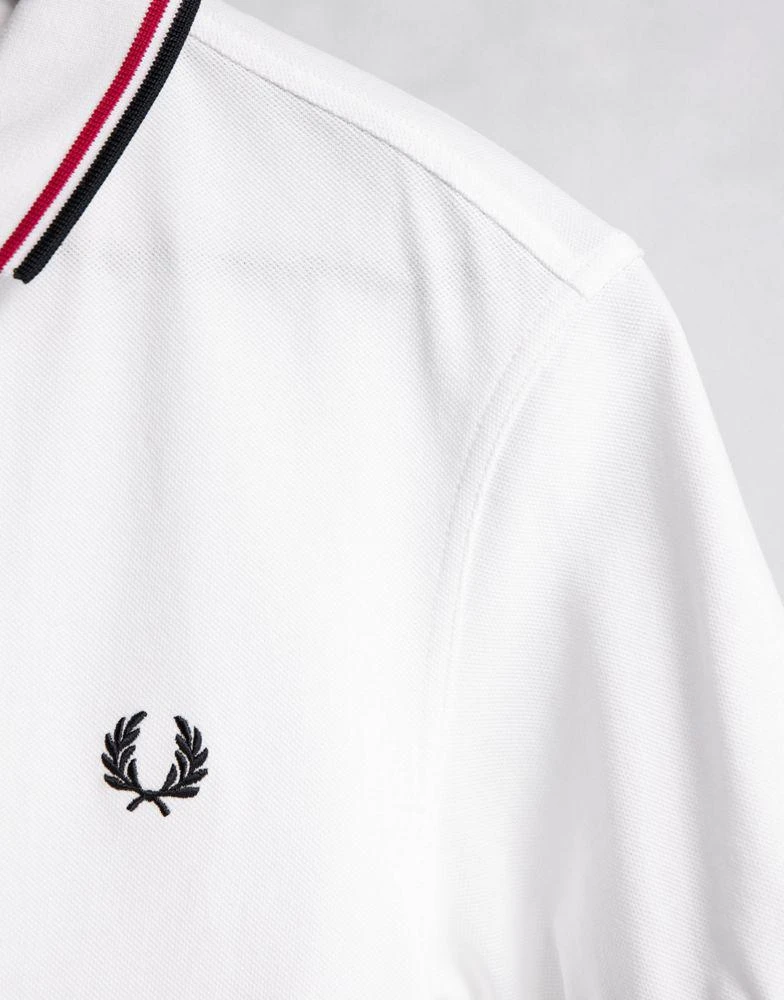 商品Fred Perry|Fred Perry twin tipped logo polo in white/red/navy,价格¥330,第4张图片详细描述