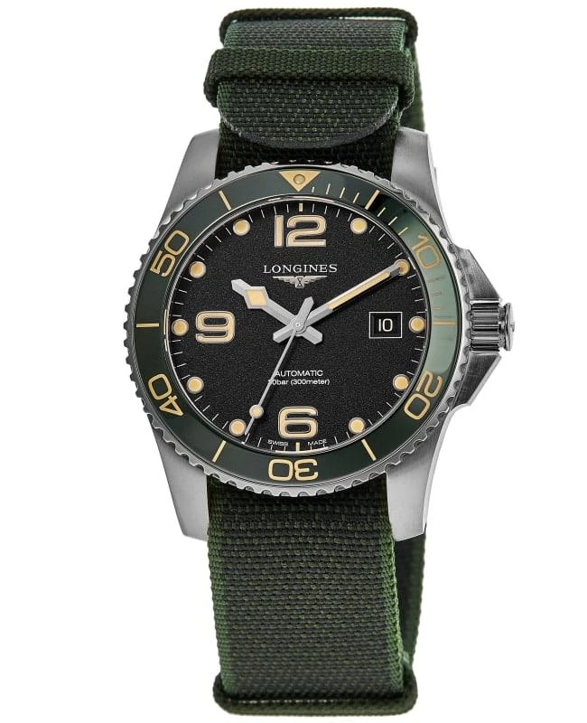 商品Longines|Longines HydroConquest Automatic 41mm Black Dial Fabric Strap Men's Watch L3.781.4.05.2,价格¥10739,第1张图片