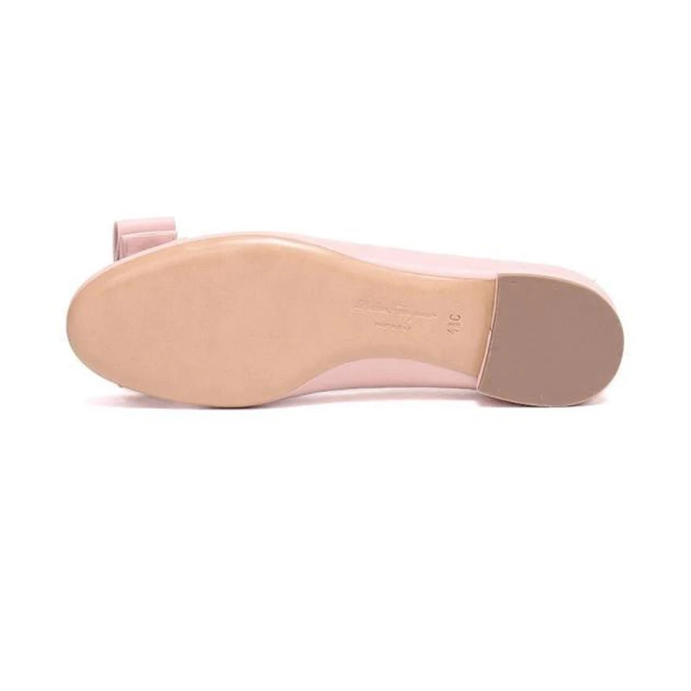 SALVATORE FERRAGAMO 女士粉色牛皮蝴蝶结平底鞋 0688736 商品