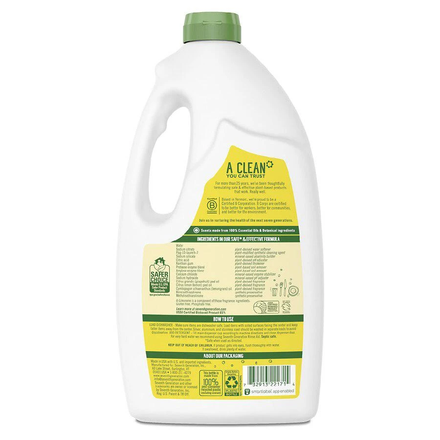 商品Seventh Generation|Dishwasher Detergent Gel Lemon,价格¥45,第2张图片详细描述