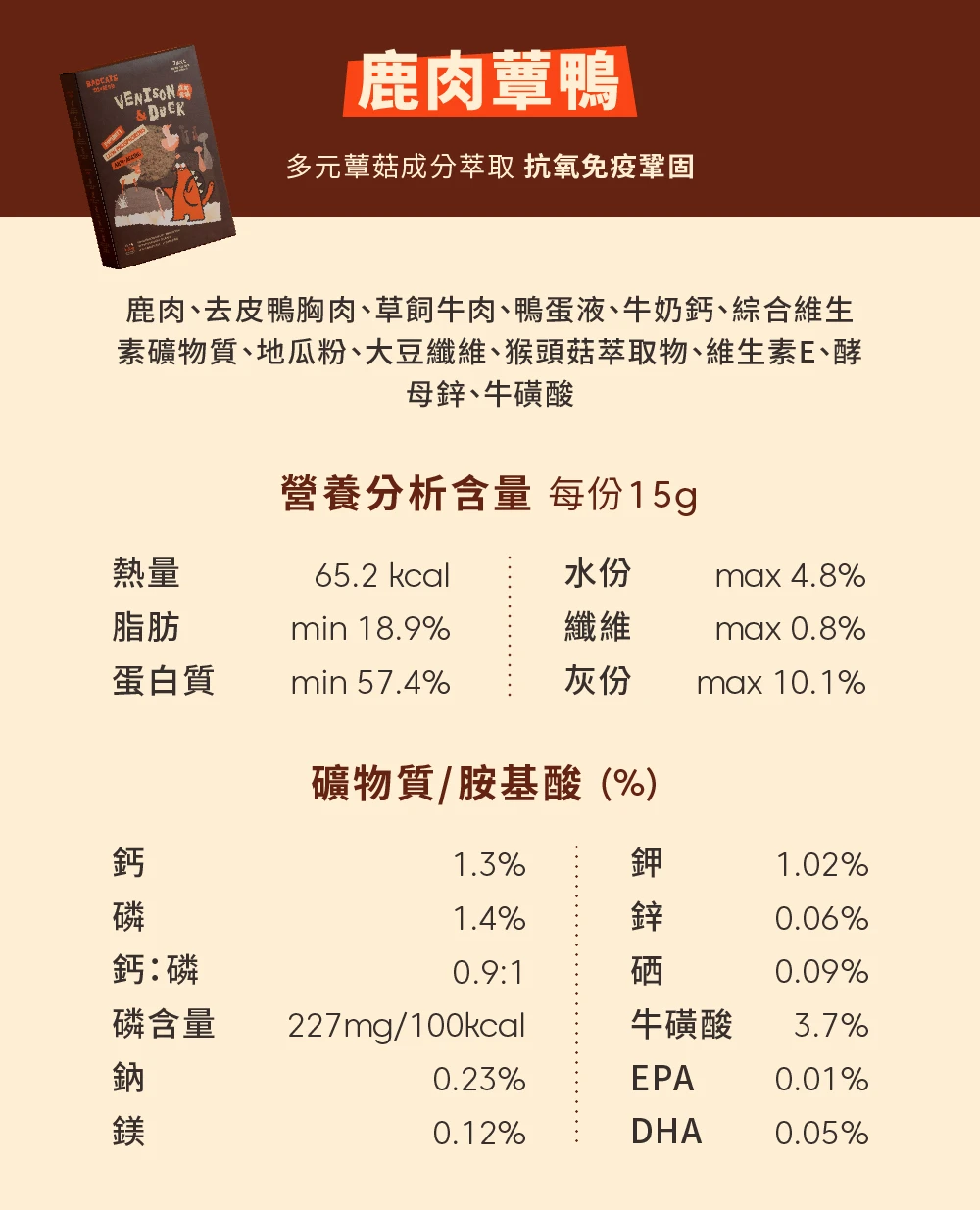 主食肉灌饼_鹿肉蕈鸭（喵适用）|Main Meal Series 商品