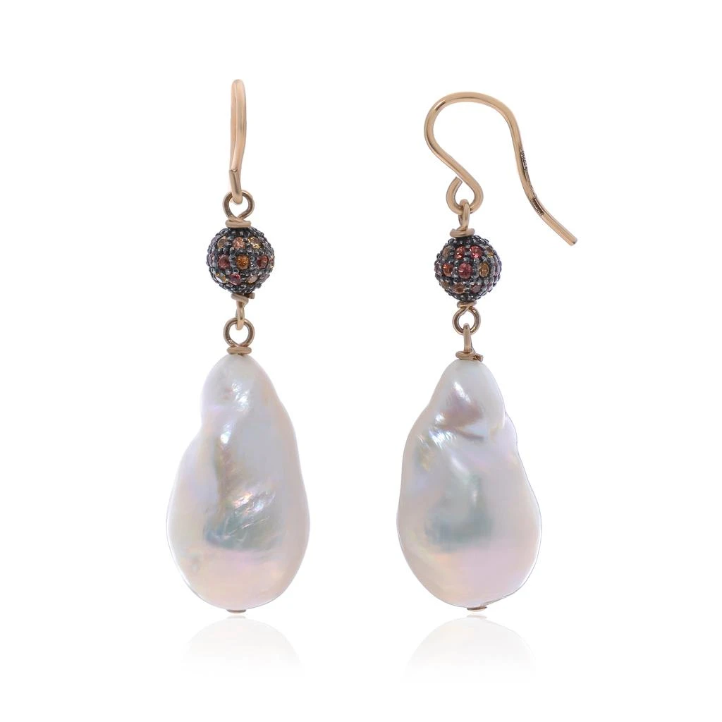 商品Zydo|Zydo Sterling Silver Sapphire 0.80ct. tw. and Pearl 12mm Drop Earrings,价格¥5946,第3张图片详细描述