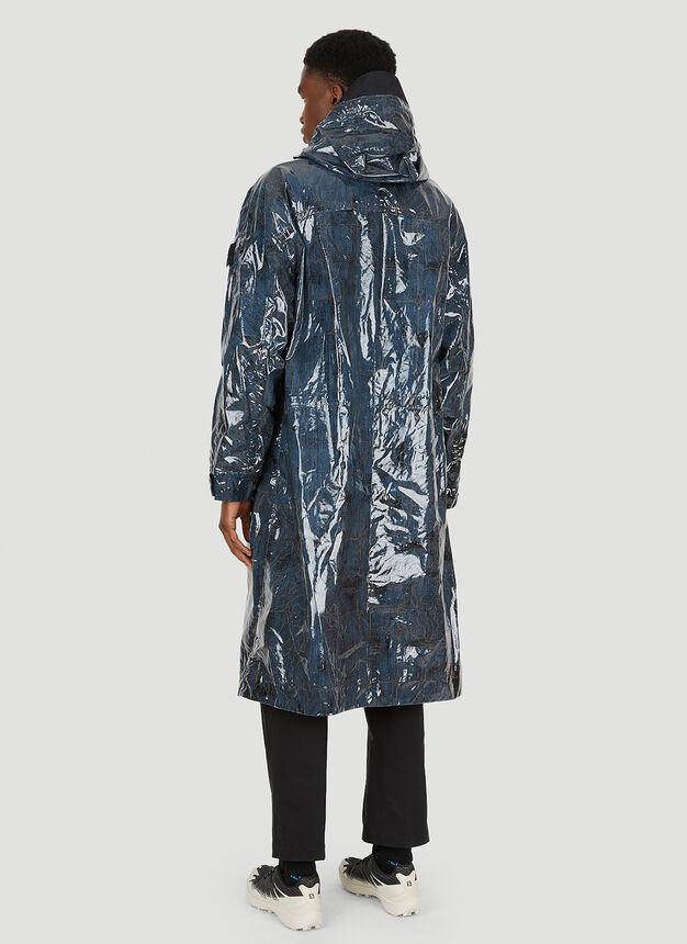 High Shine Hooded Coat in Blue商品第4张图片规格展示