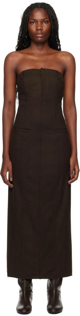 商品Gimaguas|Brown Broadcloth Maxi Dress,价格¥1233,第1张图片