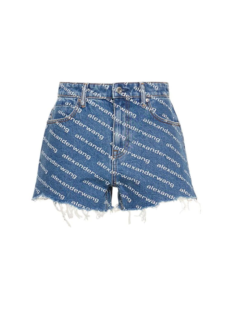 商品Alexander Wang|Bite Logo Cotton Denim Shorts,价格¥2102,第1张图片