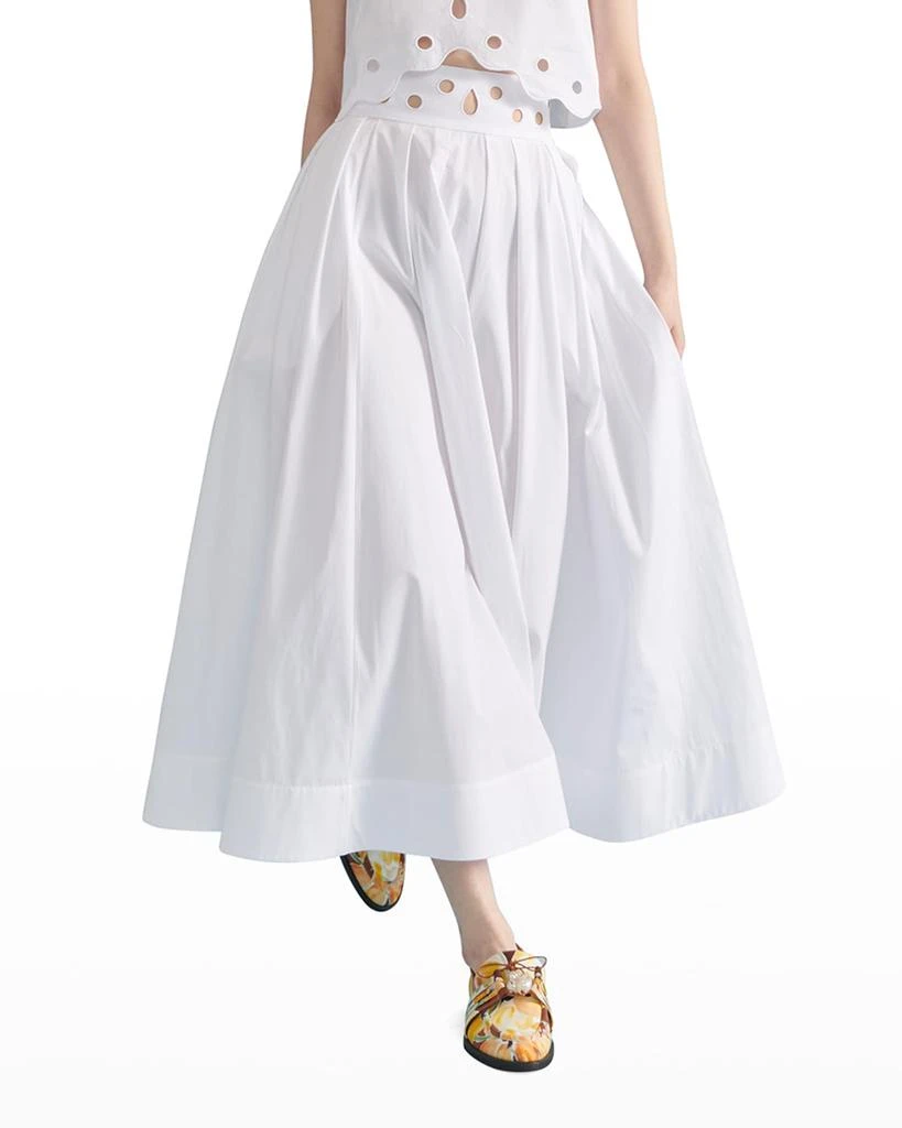 商品Rosie Assoulin|Eyelet Pleated Maxi Skirt,价格¥2306,第1张图片