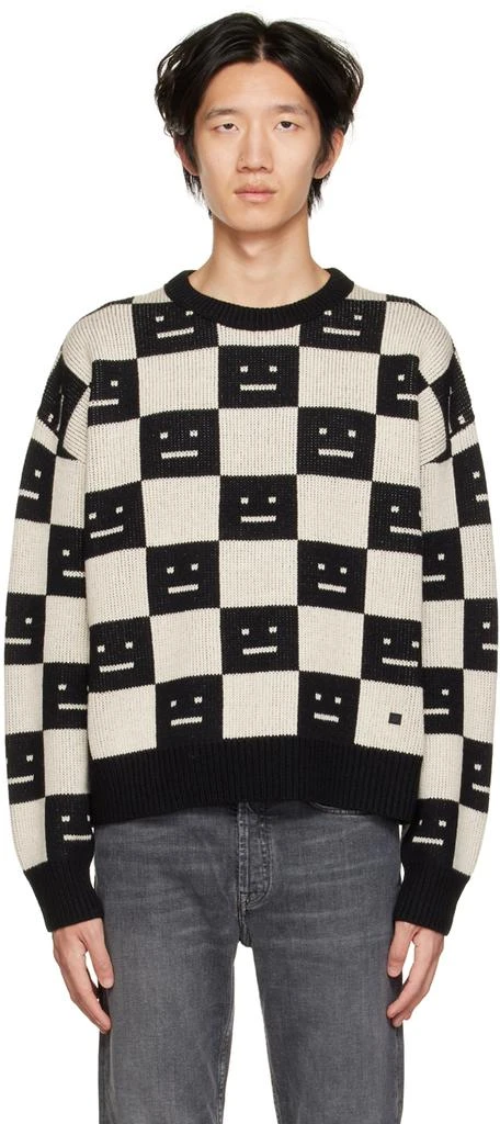 商品Acne Studios|Black & Off-White Check Sweater,价格¥2375,第1张图片