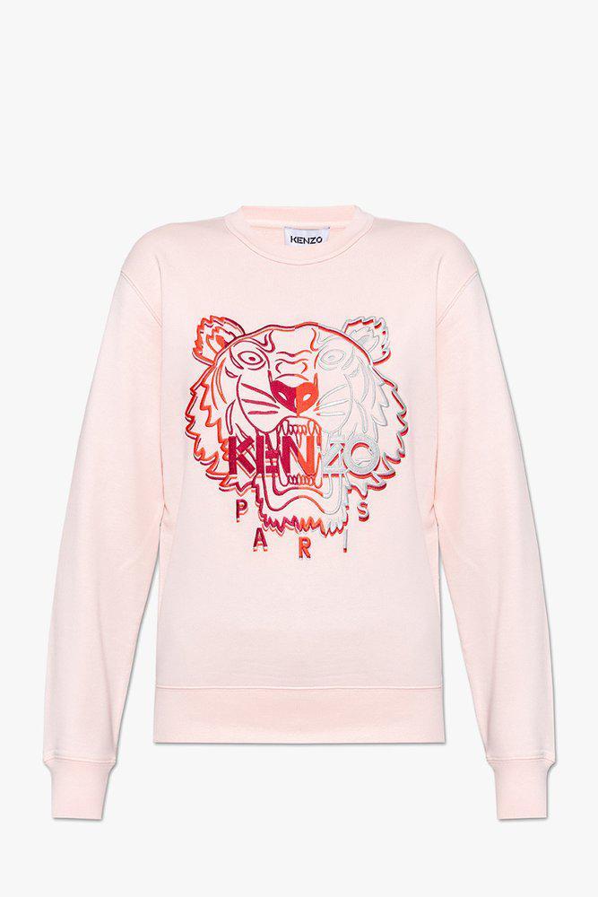 商品Kenzo|Kenzo Tiger Embroidered Ribbed Cuff Sweatshirt,价格¥1371,第1张图片