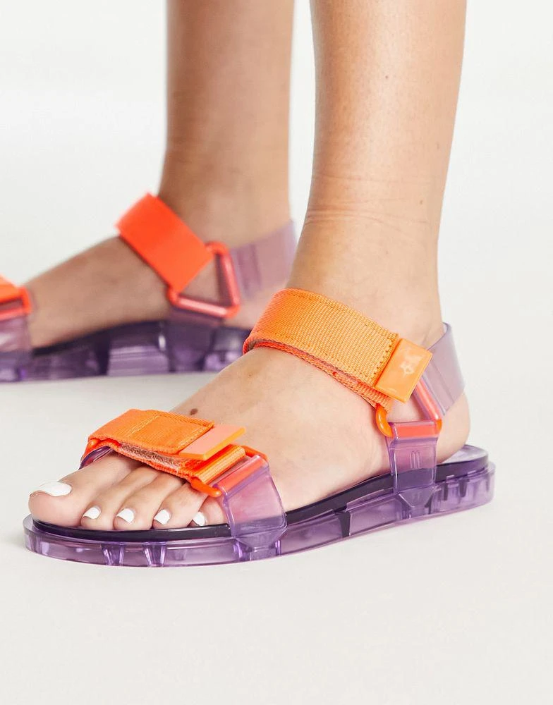 商品Melissa|Melissa Papette velcro strap flat sandals in purple,价格¥292,第3张图片详细描述