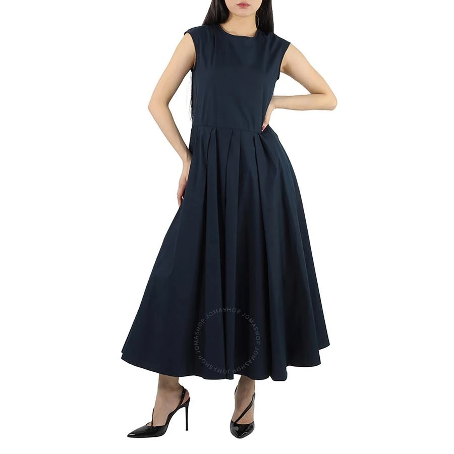 商品Max Mara|Midnight Blue Filly Poplin Pleated Midi Dress,价格¥648,第1张图片