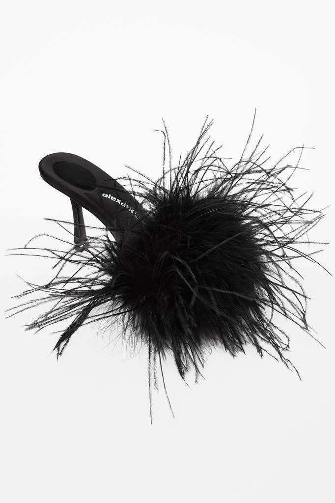 商品Alexander Wang|LULU 85 FEATHER SLIDE SANDAL IN SATIN,价格¥5171,第2张图片详细描述