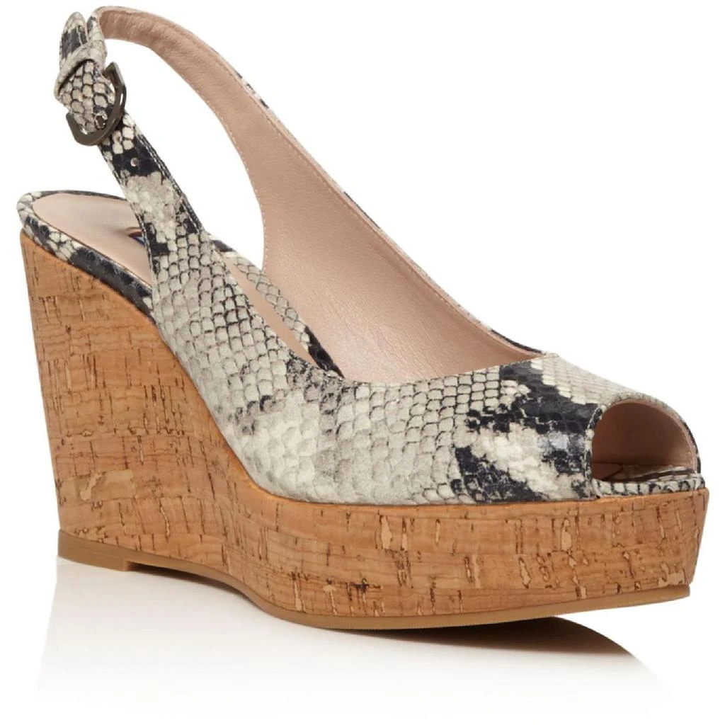 商品Stuart Weitzman|Stuart Weitzman Womens Jean Leather Slingback Sandals,价格¥1063,第1张图片