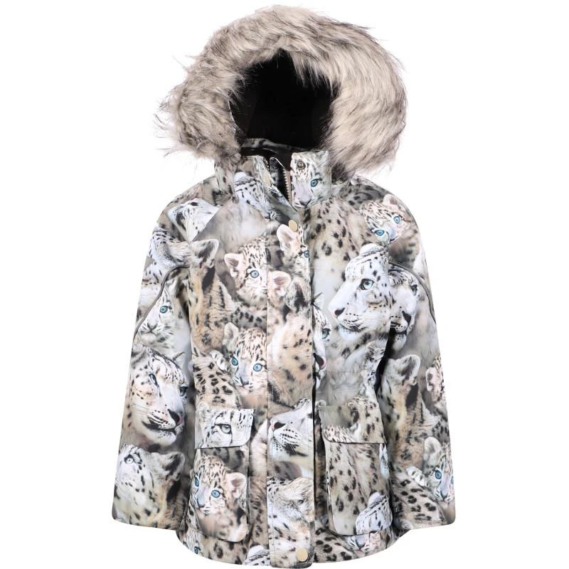 商品MOLO|Winter leopards print parka with fur trim,价格¥2099,第1张图片