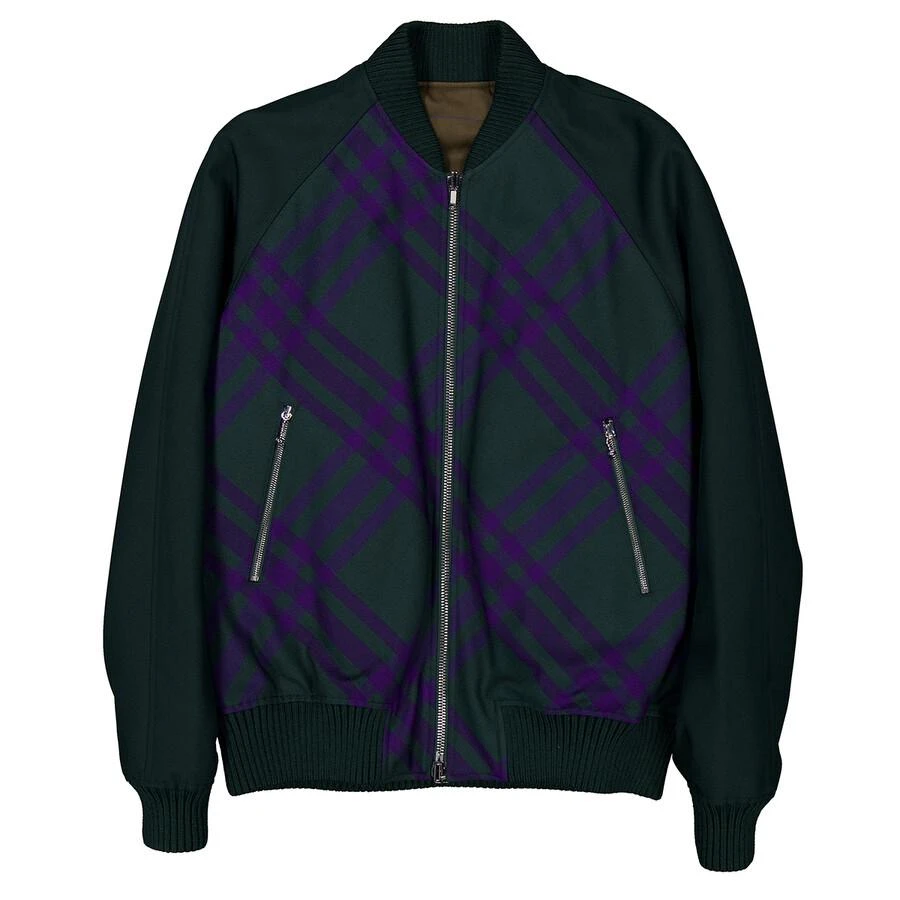 商品Burberry|男士格纹双面拉链飞行员夹克,价格¥2590,第1张图片