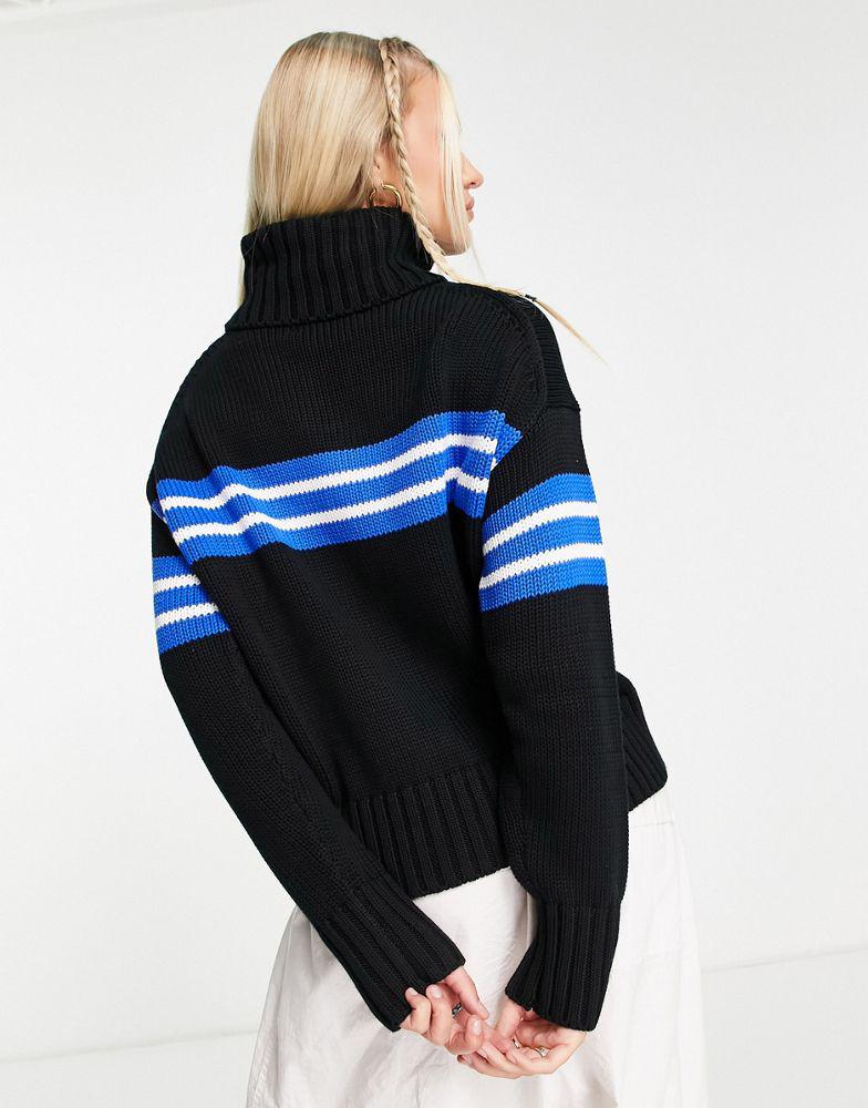 Polo Sport Ralph Lauren roll neck knitted jumper in black商品第2张图片规格展示