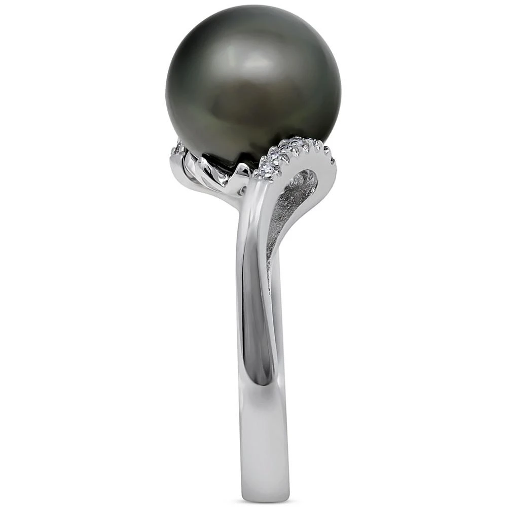 商品Macy's|Cultured Tahitian Pearl (9mm) & Diamond Accent Ring in Sterling Silver,价格¥1529,第2张图片详细描述