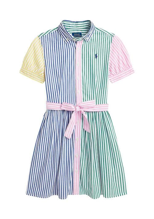 商品Ralph Lauren|Lauren Childrenswear Girls 7 16 Striped Cotton Fun Shirtdress,价格¥285,第1张图片