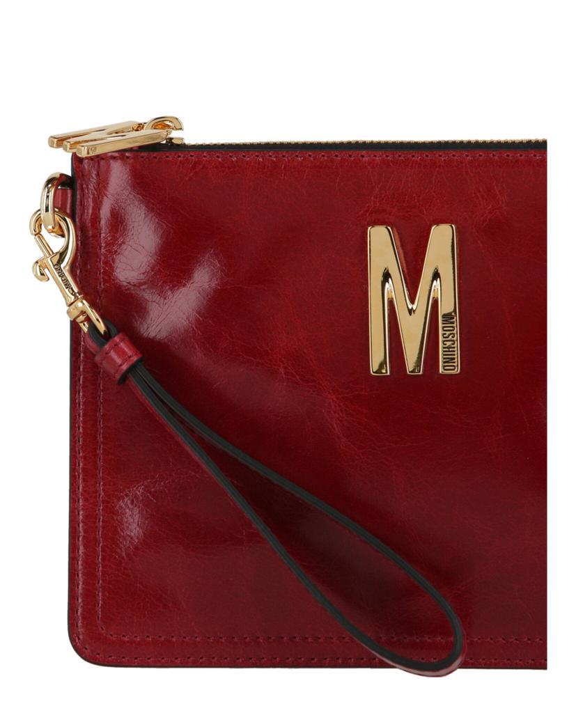 商品Moschino|M-Plaque Logo Leather Clutch,价格¥2042,第5张图片详细描述