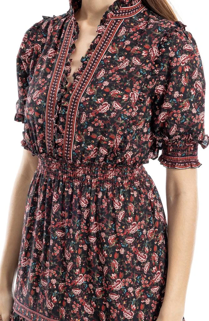 商品Max Studio|Ruffle Collar Print Tiered Maxi Dress,价格¥325,第3张图片详细描述