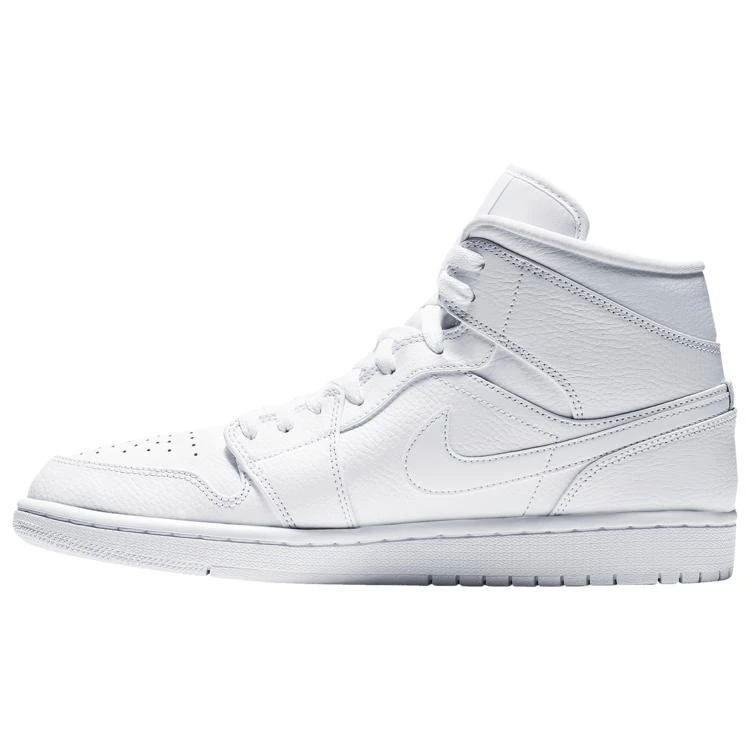 商品Jordan|男士 Jordan AJ 1 Mid 纯白,价格¥710,第2张图片详细描述