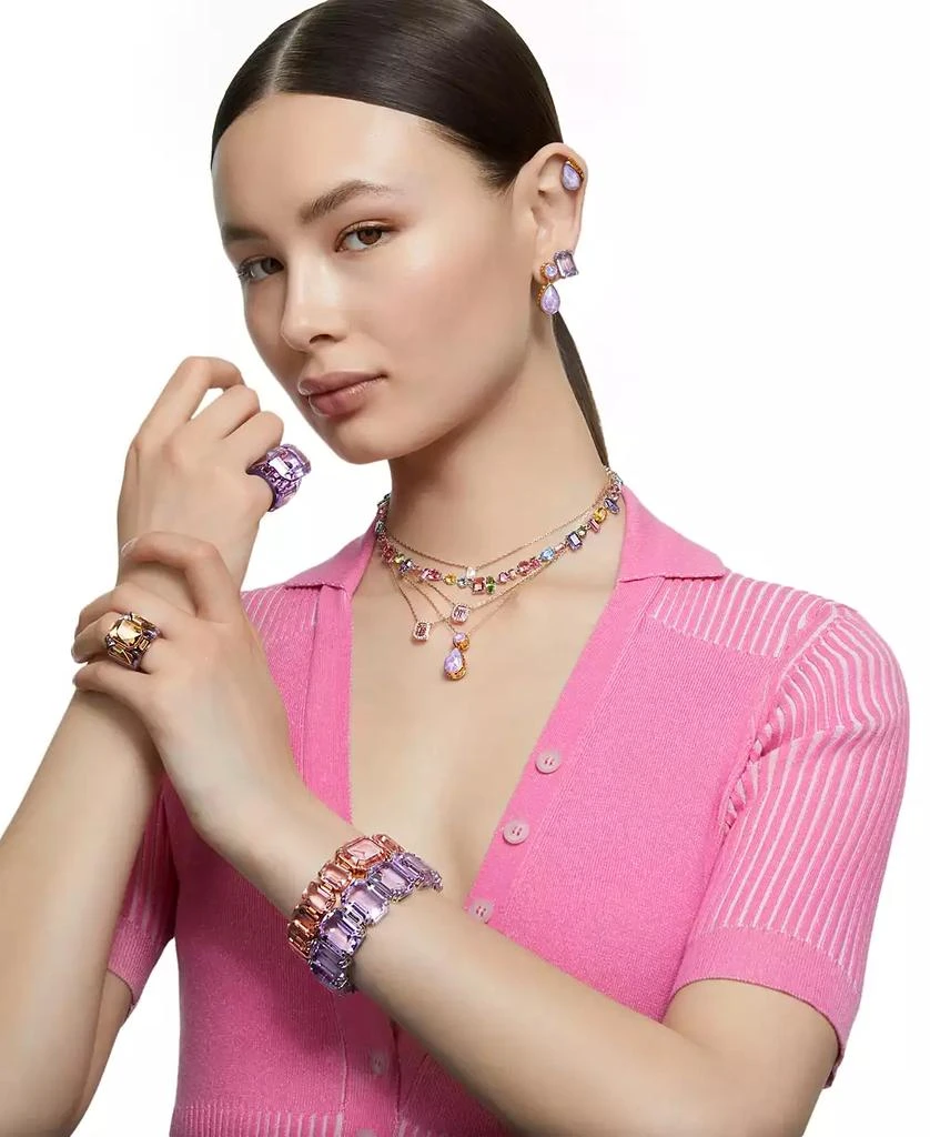 Gold-Tone Color Crystal 14-7/8" Reversible Pendant Necklace 商品