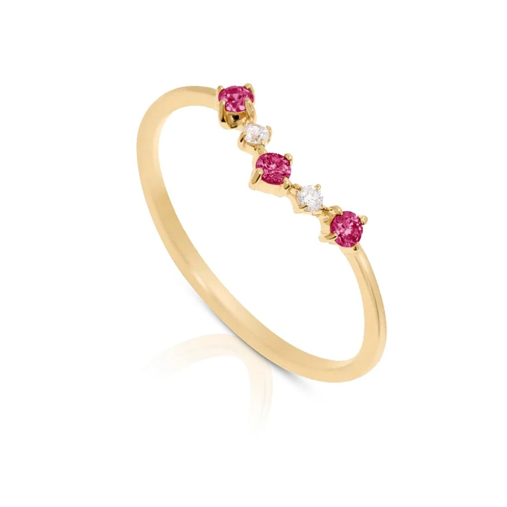 商品MaxColor|14K Gold Vermeil Birthstone 2MM Cubic Zirconia Wishbone Ring,价格¥313,第5张图片详细描述