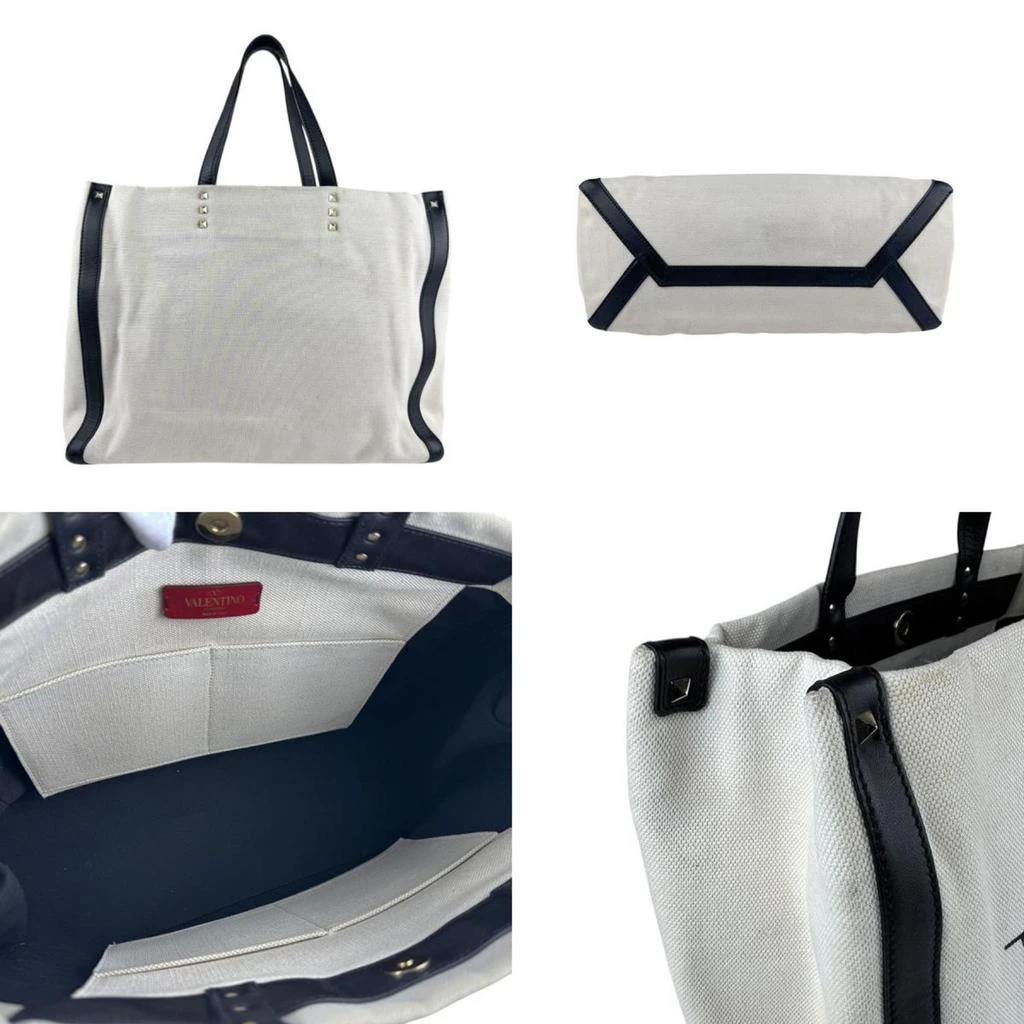 商品[二手商品] Valentino|ivory Canvas Leather Handbag (Pre-Owned),价格¥3814,第3张图片详细描述