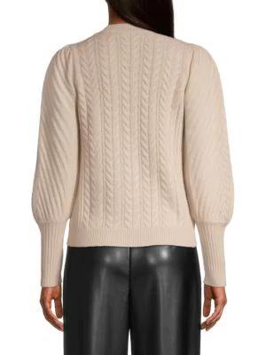 商品Tahari|Cashmere Cable-Knit Sweater,价格¥1278,第4张图片详细描述