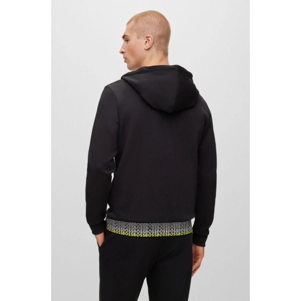 商品Hugo Boss|Cotton-blend zip-up hoodie with embroidered logos,价格¥841,第4张图片详细描述