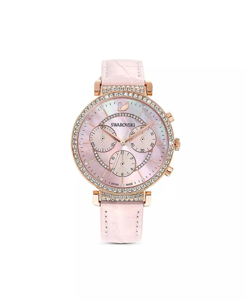 商品Swarovski|Passage Chrono Pink Leather Strap Watch, 9.52 mm,价格¥3609,第1张图片