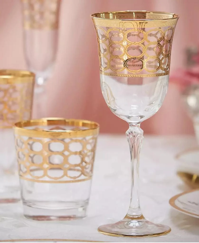 商品Lorren Home Trends|4 Piece Infinity Gold Ring Red Wine Goblet Set,价格¥525,第4张图片详细描述