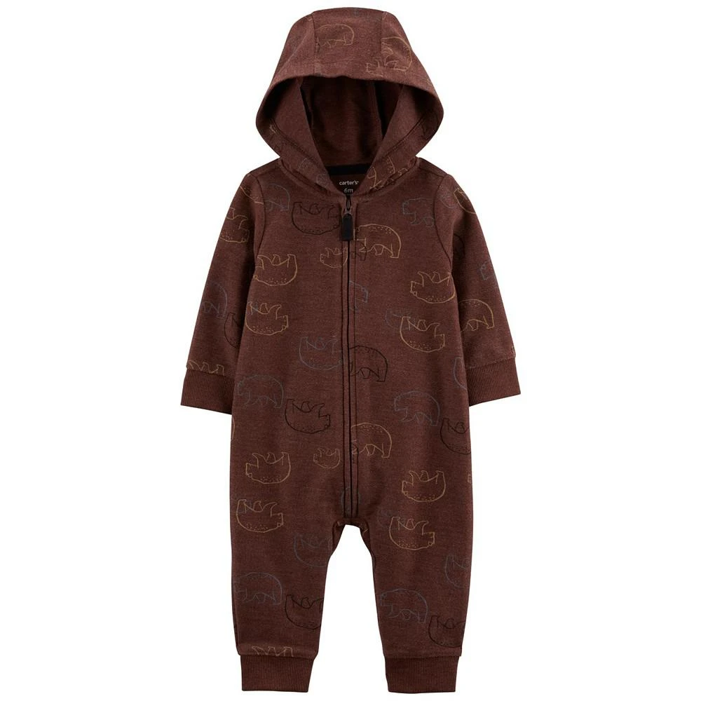 商品Carter's|Baby Boys Zip-Up Hooded Fleece Jumpsuit,价格¥116,第1张图片