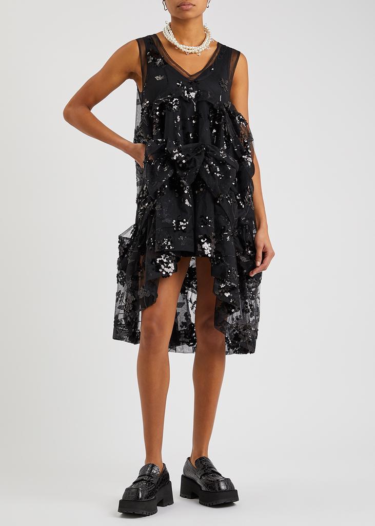 商品Simone Rocha|Black sequin-embellished gathered dress,价格¥6058,第6张图片详细描述