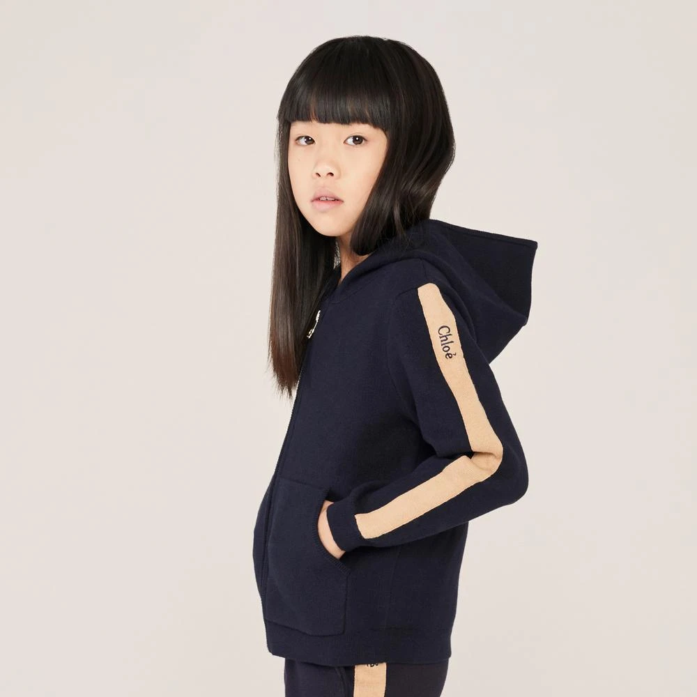 商品Chloé|Navy Knitted Zip Up Hoodie,价格¥951,第5张图片详细描述