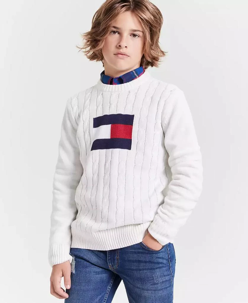 商品Tommy Hilfiger|Toddler and Little Boys Flag Crew Sweater,价格¥158,第1张图片