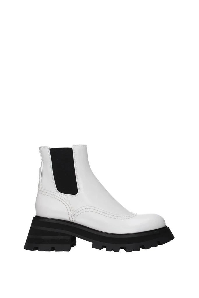 商品Alexander McQueen|Ankle boots Leather White,价格¥5047,第1张图片