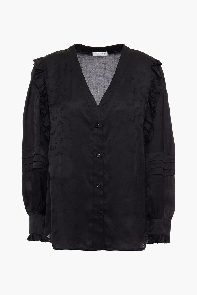 Ruffle-trimmed jacquard blouse商品第3张图片规格展示