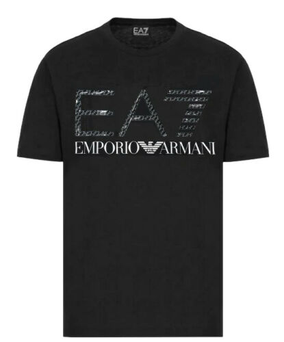 EMPORIO ARMANI 男士黑色棉质字母logo印花圆领短袖T恤 3LPT54-PJ02Z-0200商品第1张图片规格展示