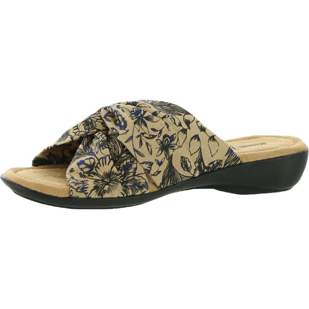 商品Minnetonka|Minnetonka Womens Sarong Canvas Floral Slide Sandals,价格¥170,第4张图片详细描述