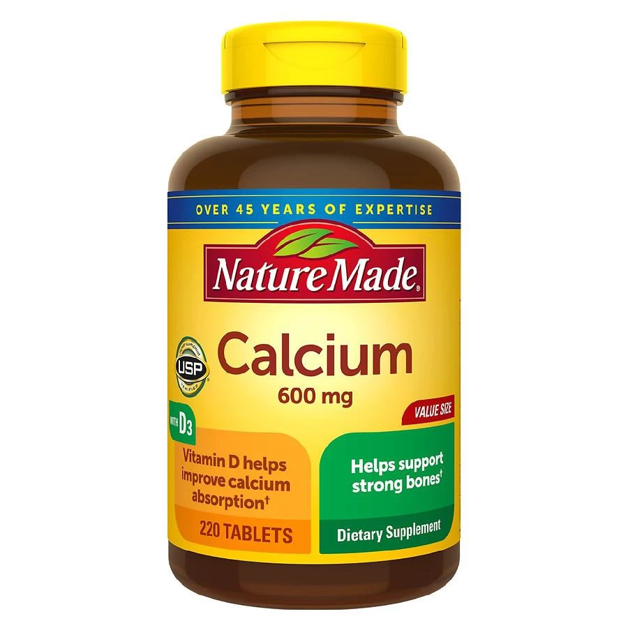 商品Nature Made|Calcium 600 mg with Vitamin D3 Tablets  Mega Size,价格¥61,第1张图片